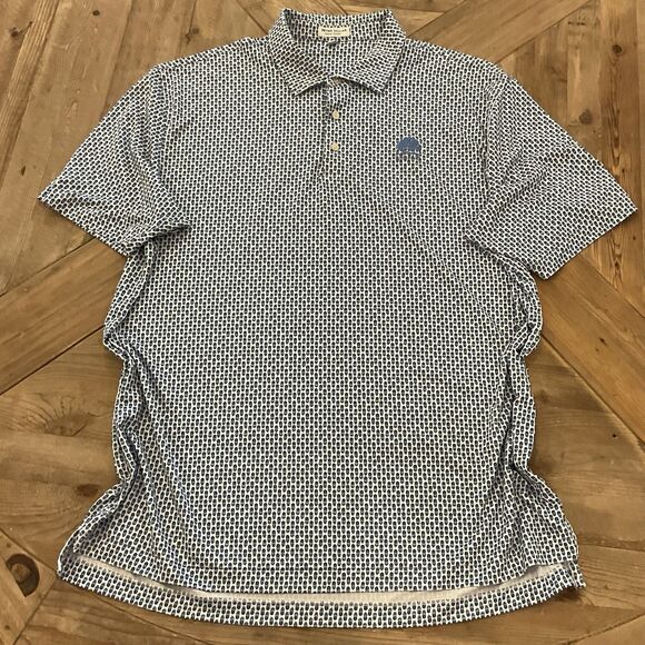 Peter Millar Summer Comfort Skull Print Golf Performance Polo Belfair Club XL - Picture 2 of 8
